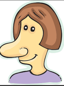 A cartoon character with a big nose