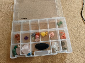 A box displaying crystals.