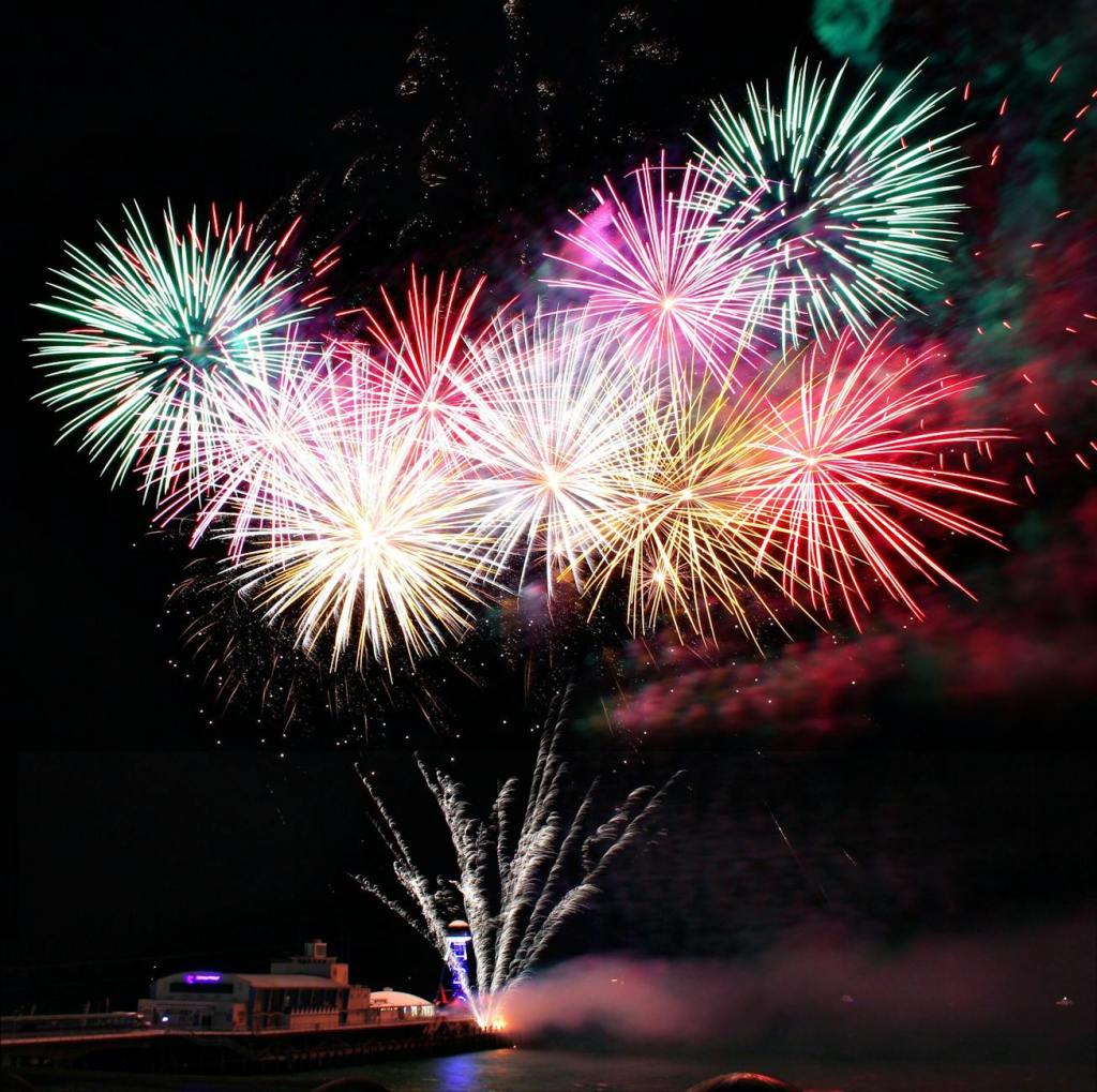 Colourful fireworks in the sky
