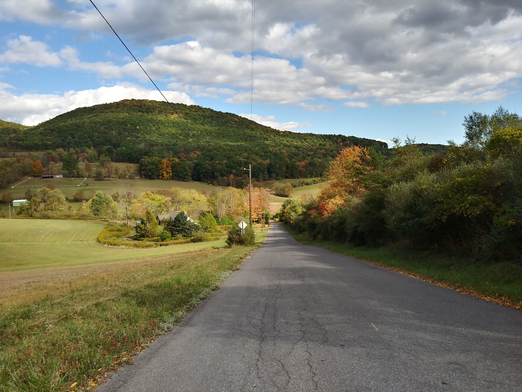 scenic rural road in autumn countryside